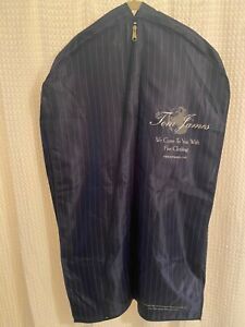 Tom James Blue Striped Nylon Garment Bag EUC
