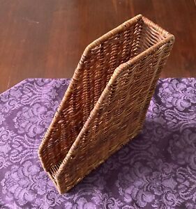 Wired Framed - Wicker - Magazine Holder Desktop Organizer 12&#034; x 9&#034;