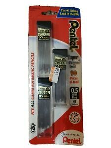 Pentel Super Hi Polymer Lead Refills 0.5 mm 90 Pieces C25BPHB3-K6