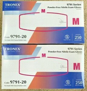 Tronex Nitrile Exam Gloves Powder Free. 2 X 250ct Size Medium 500 total