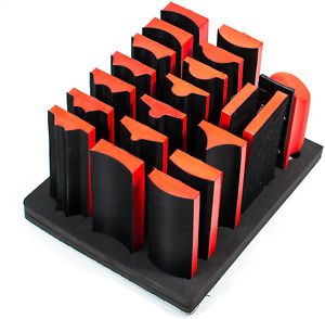20pc Hand Sanding Block Set - Hook and Loop Interchangeable Assorted Shapes
