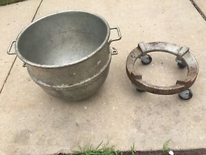 Hobart 60 QT Galvanized Mixer Bowel with Hobart 9171 Bowel dolly cart