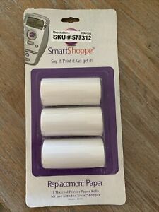 SmartShopper 3 Roll Thermal Replacement Paper Refill - SS101 PR102 New Sealed