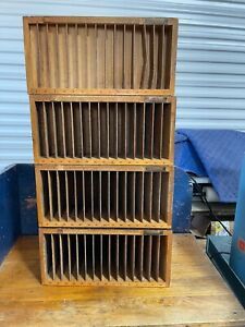 Letterpress Printer's Lead &amp; Slug / Reglet Cabinet (4 pieces) 34 x 19 x 7 1/2 in