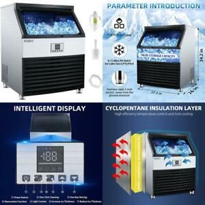 Rovaearth Commercial Ice Maker Machine 385Lbs/24H With 78Lbs Storage Bin, 126 Ic