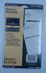 Cambridge Day Planner Project Planner Refill # 47110