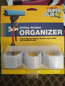 Super Glue Corp. KGW3E Utility Holder Organizer White 3 Loops-
