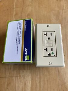 LEVITON GFNT2-HGI GFCI Receptacle, 20A, 125Vac, 5-20R, Ivory