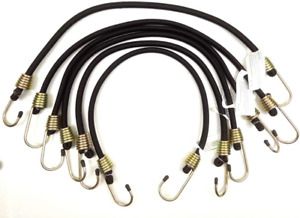 Heavy Duty Black Bungee Cords With Hooks 3/8&#034;x24&#034; 10mm Industrial Bungee Cord Pa