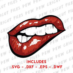 Sexy Lips SVG Vector Biting Lip Clip Art