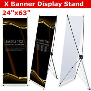 24 x 63 Banner Display Stand Show Advertising Floor Roll Up Banner Poster