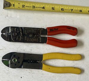 Lot of 2 Vintage VACO NO.1930 &amp; BLUE POINT (PWC-13) WIRE CUTTER STRIPPER CRIMPER