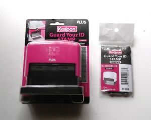 Kespon Guard Your ID Stamp Plus With Extra Stamp Pad Pink New Sealed