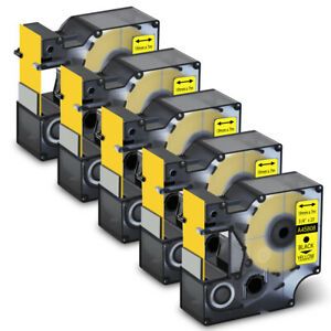 5PK Black on Yellow for Dymo D1 Standard Label 45808 LabelWriter 400 Duo 19mm