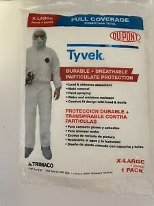 Dupont Tyvek Full Coverage Suit XL Large Hood &amp; Boots Sealed