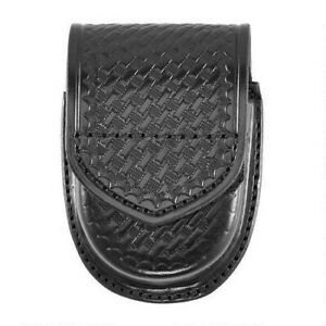 Aker A500D-BW-V Compact Round Double Handcuff Case Black Basketweave