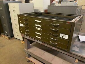 5 DRAWER BLUE PRINT/FLAT FILE CABINET by HAMILTON