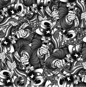 HYDROGRAPHIC FILM WATER TRANSFER PRINTING FILM HYDRO DIP UNCLE SAM SKULLS