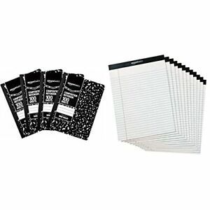 Basics Wide Ruled Composition Notebook 100 Sheets Marble Black 4-Pack &amp; Legal...