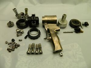 GRACO FUSION AP GUN WITH 2 COMPLETE SPARE GUNS AND 16 TIPS / LBS OF SPARE PARTS.