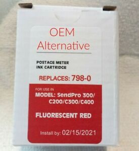 9 SL798 0 Pitney Bowes SendPro C Series Red Fluorescent Ink Cartridge Compatible