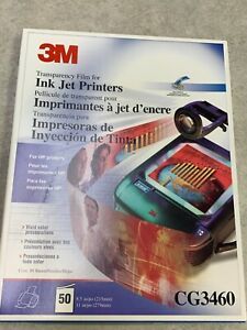 3M CG3460 INK JET PRINTER TRANSPARENCYS 49 SHEETS
