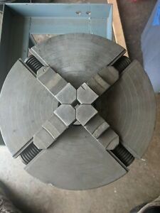 SCA Swedish Made 10-1/2&#034; 4 Jaw Lathe Chuck c/w Reversible Jaws, 2.25 bore