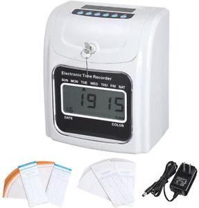 Yescom Employee Attendance Punch Time Clock Payroll Recorder LCD Display W/ 100