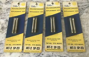 4 Packs NOS Weller MT2, 2 Pack of 1/8&#034; Chisel Tips for SP23 Soldering Iron USA