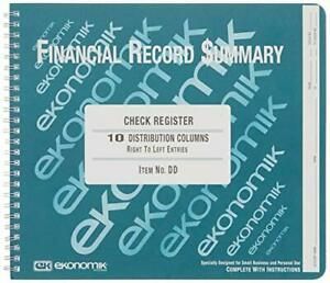 Ekonomik DD Wirebound Form Dd Check Register W/10 Left Distribution Columns