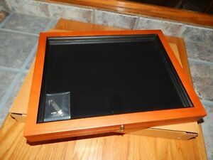 Wood Display Case 11 x 14 x 1 1/2  for METALS, Collectibles &amp; More , NWOT
