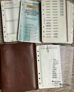 Day Timer Portable Size Binder Loose Leaf Agenda To-Do Pages Stickers Organizer