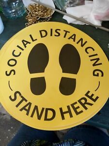 30 12&#034; Social Distancing Feet Floor Decal Sticker Yellow ALIKE Pandemic FreeShip