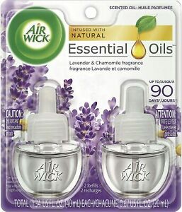 Air Wick, Plug In Scented Oil 2 Refills, Lavender &amp; Chamomile, 1.34