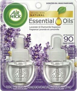 Air Wick, Plug In Scented Oil 2 Refills, Lavender &amp; Chamomile, 1.34