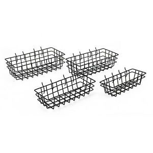 4PCS/Set Pegboard Baskets Organize Tools Shelf Storage Box Steel Garage Wall SA