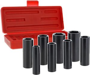Drixet 3/8&#034; Drive Deep SAE/Inch Impact Socket Set | 8-Piece 6-Point CR-V Sockets