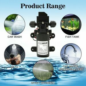 12V,Water Pressure Diaphragm Pump 6.5 L/MIN/1.7 GPM 80W SelfPriming Sprayer Pump