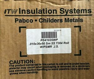 ITW Insulation Systems Roll Jacketing RS4103SW0 .010 x 36 x 50 SM SS T304