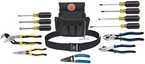 Klein Tools 92914 Tool Kit, Tool Set Includes Basic Tools, Pouch and Belt for Jo
