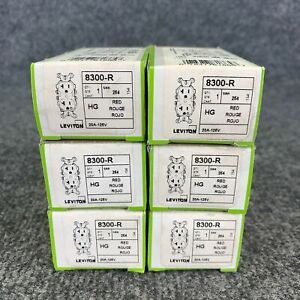 Pack of 6 Leviton 8300-R Duplex Receptacle 20Amp 125Volt Red