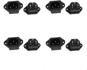 GFORTUN 8PCS 3 Pin IEC 320 C14 Male Plug Panel Power Inlet Sockets Connectors...