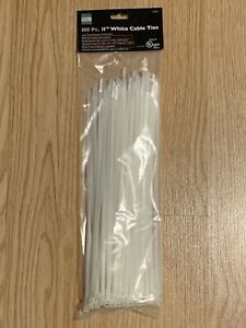 100 piece 11” White Cable Ties
