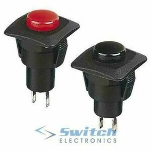 Black Red On-(Off) Momentary Low Profile Push Button Switch SPST R13-510B