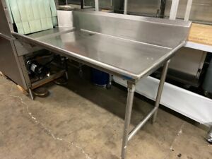 60&#034; Right Side Dish Washer Table Dirty Pre Wash All Solid Stainless Steel #5275