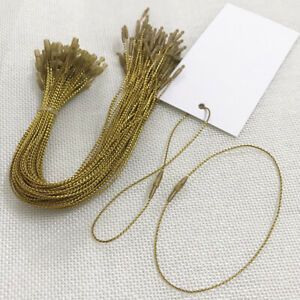 100x Hanging Rope Gold Silver Thread Price Tag Clothes Label DIY Connect Tool