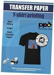 PPD Inkjet PREMIUM Iron-On Dark T Shirt Transfers Paper LTR 8.5x11&#034; pack of 10
