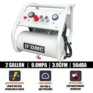 1 HP 2 Gal Small Compact Oil-Free Air Compressor 3.9 cfm Ultra Quiet Portable