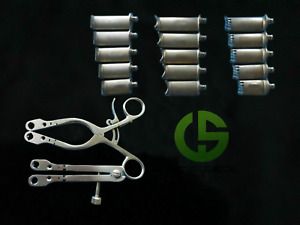 Neuro Spine Caspar Cervical 2 Retractors with 15 Blades Set 17 of Pieces