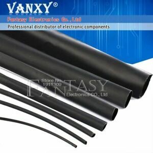 5 Meters High quality Black 1mm Heat Shrink Heatshrink Heat Shrinkable Tubing Tu